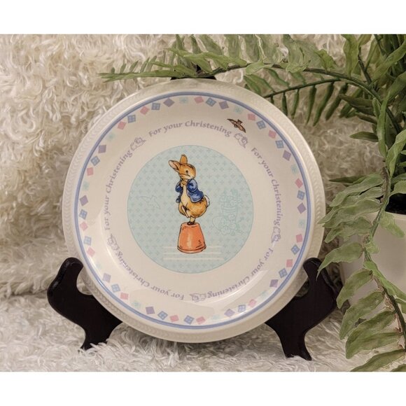 Vintage Wedgwood Peter Rabit Christening Plate from the Stories of Beatrix Potte - Picture 1 of 9